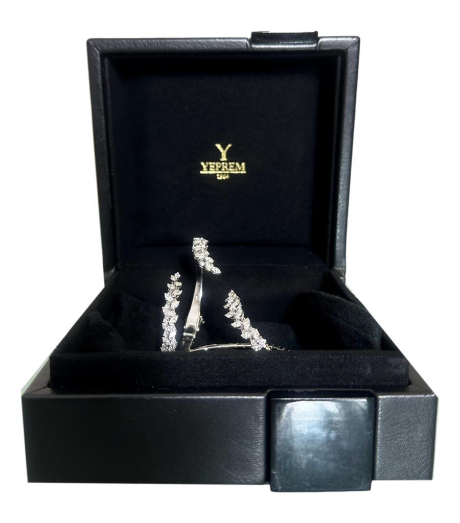 Modern Yeprem Fine Jewellery Diamond 'Y' Hand Bracelet in 18k White Gold For Sale