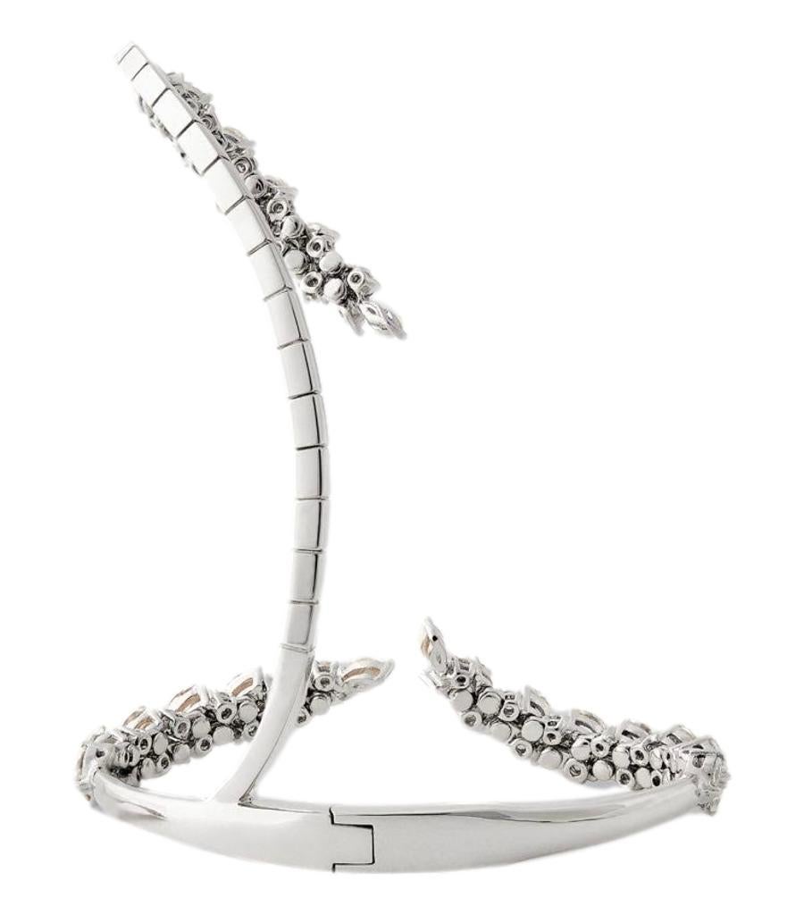 Women's Yeprem Fine Jewellery Diamond 'Y' Hand Bracelet in 18k White Gold For Sale