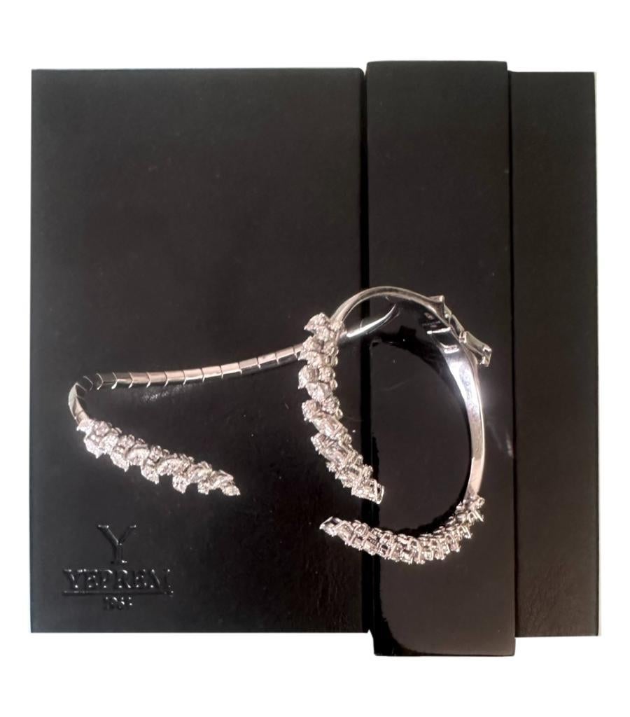Yeprem Fine Jewellery Diamond 'Y' Hand Bracelet in 18k White Gold For Sale 2