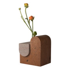 Brown Grey Armenian Tuff & Basalt Yerevan Sculptural Vase by Sanna Völker