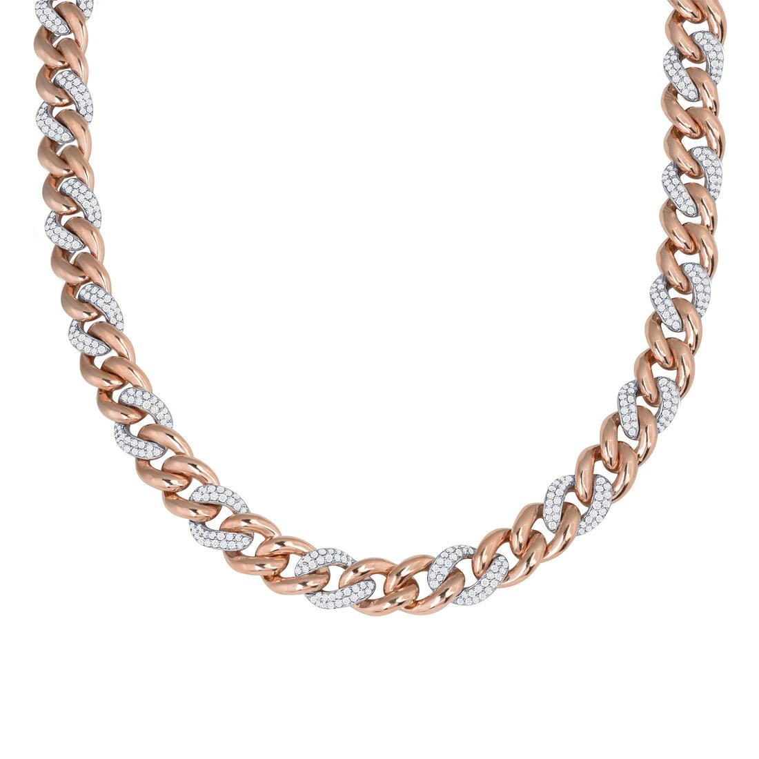  1.91 carati di diamanti, colore G-H, purezza VS-SI
 41,7 grammi di oro rosa e bianco 18K
Rif. 167550
Lunghezza: 16 pollici