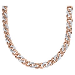 Yessayan Cuban Link Diamond Two-Tone 2 to 1 Chain Necklace