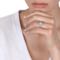 Anillo de Diamantes con Cadena Cubana Yessayan en Oro Amarillo de 18 K