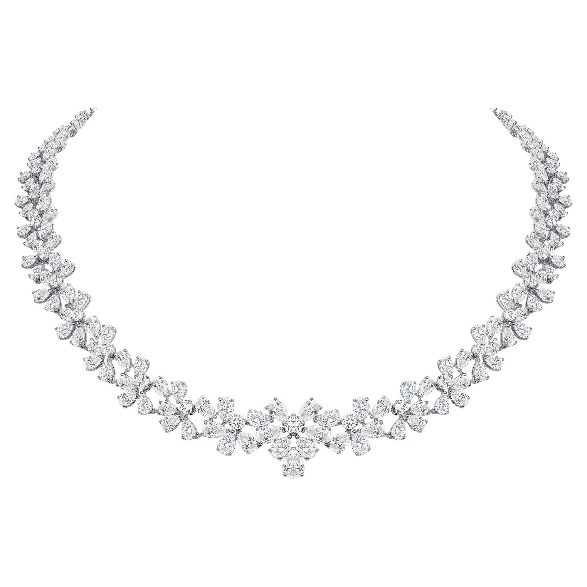 Yessayan Floral Diamond Collar Necklace For Sale