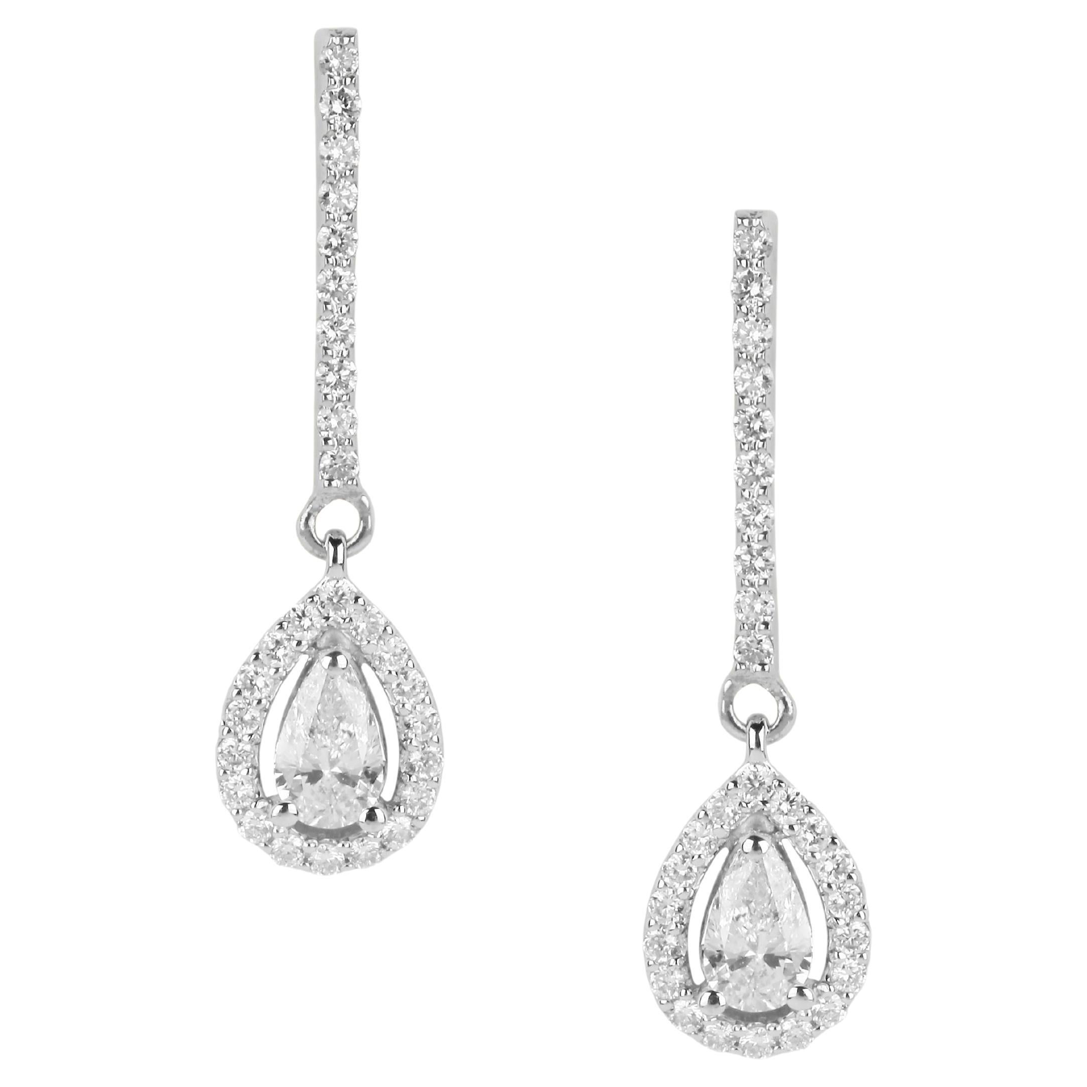 YESSAYAN Linear Diamond Drop Earrings For Sale