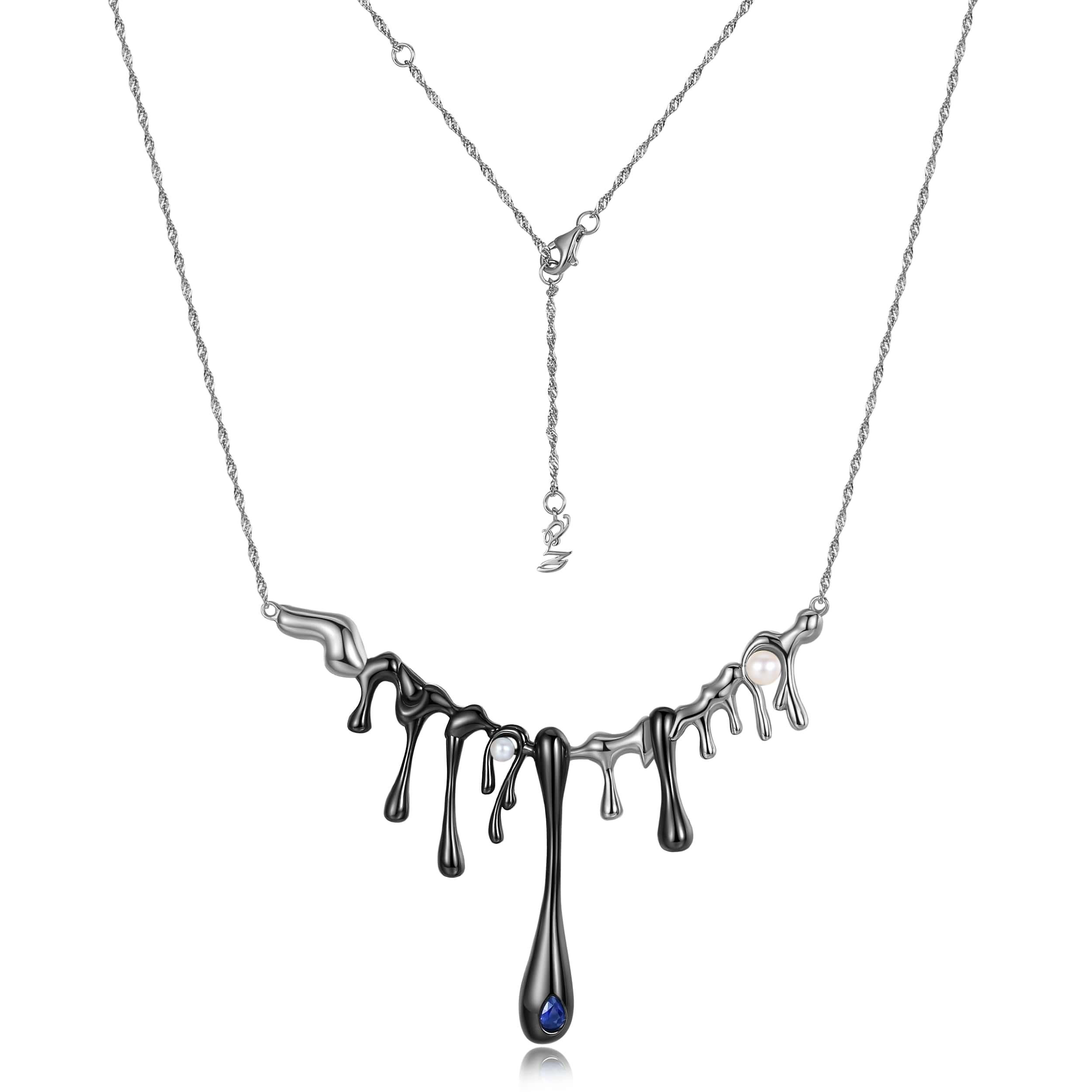 Brilliant Cut Yesterday's Tomorrow - Complicated dropping necklace black-gold For Sale