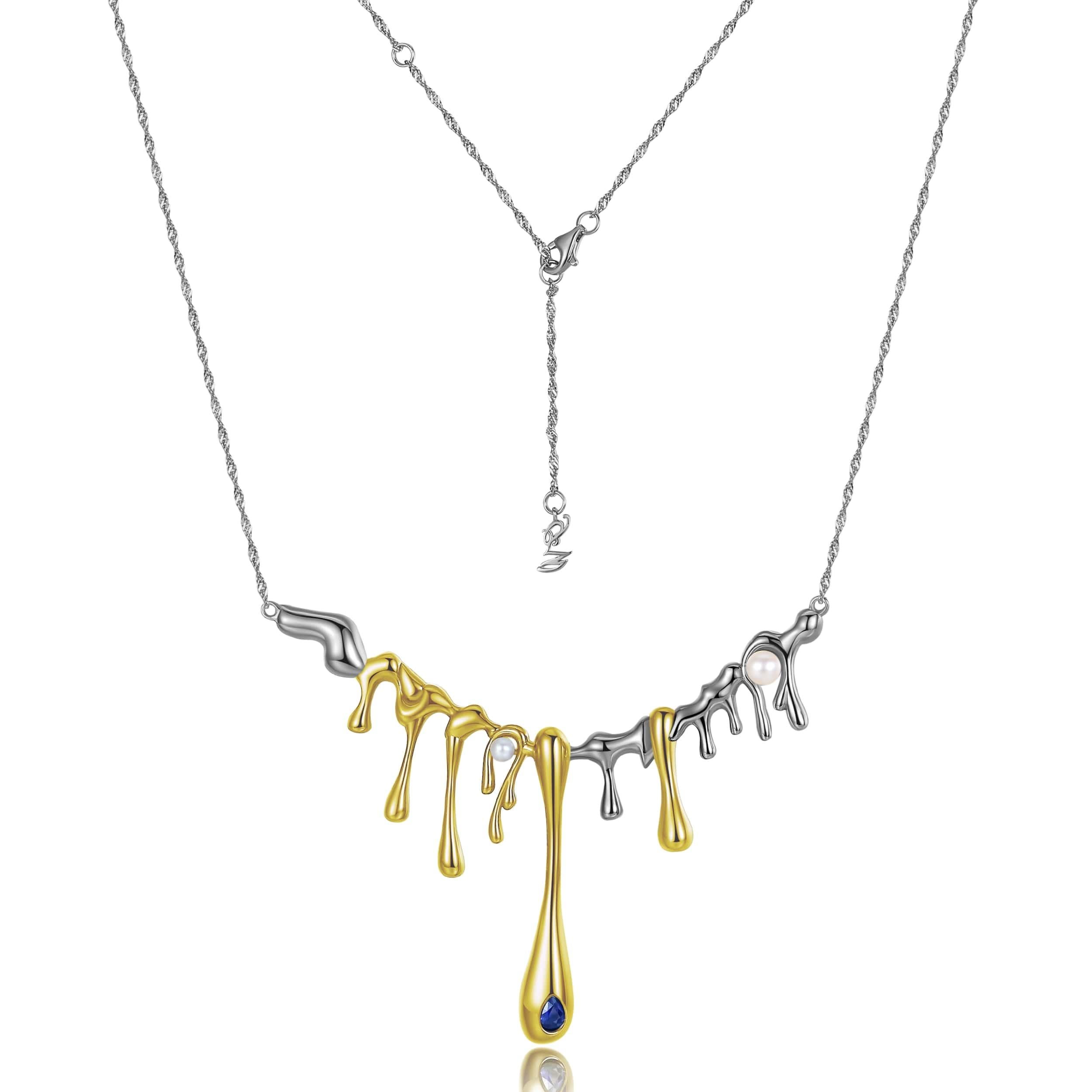 Yesterday's Tomorrow - Complicated dropping necklace black-gold In New Condition For Sale In London, Greater London