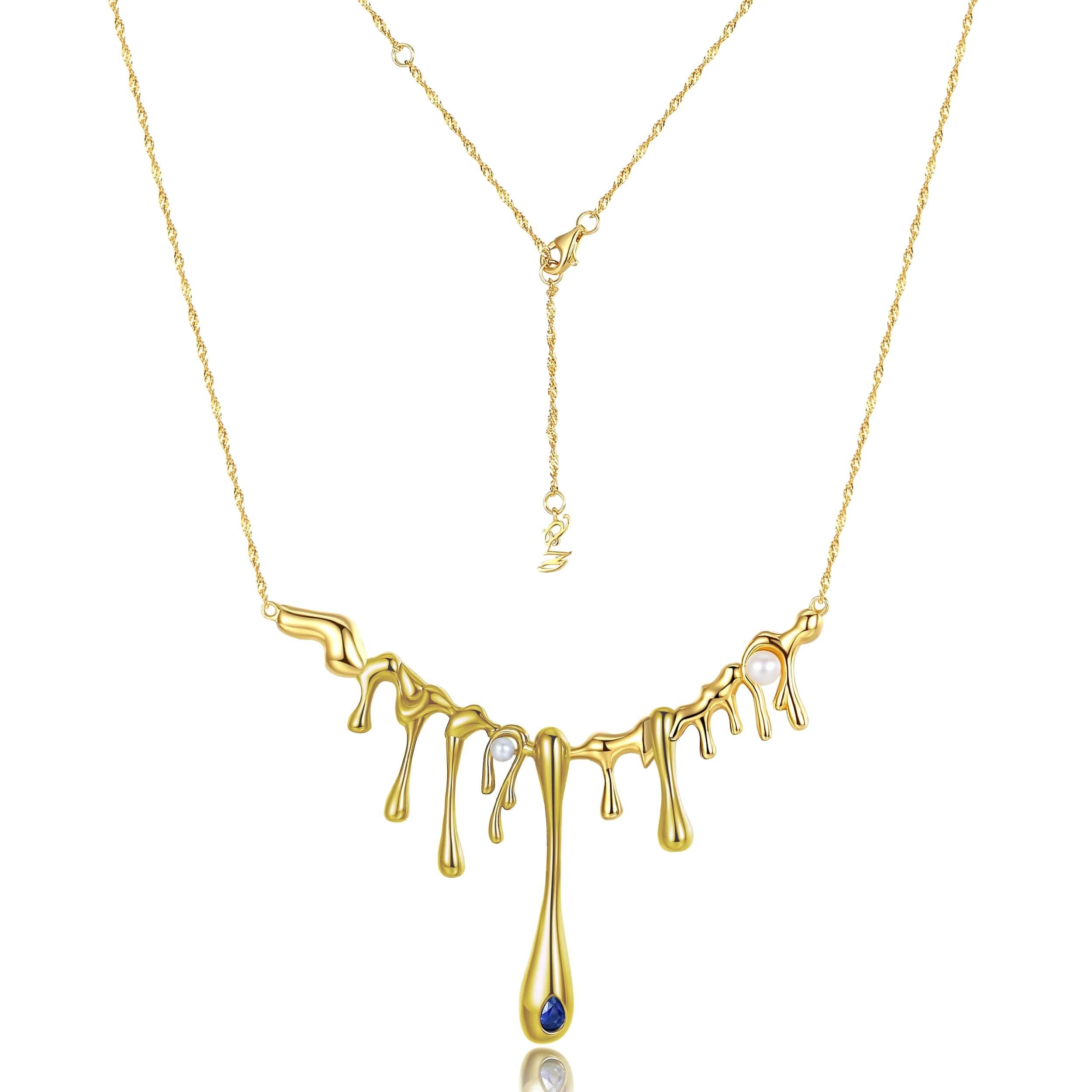 Women's or Men's Yesterday's Tomorrow - Complicated dropping necklace black-gold For Sale