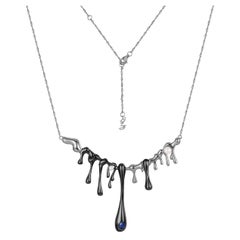 Yesterday's Tomorrow - Collana a goccia complicata nero-argento