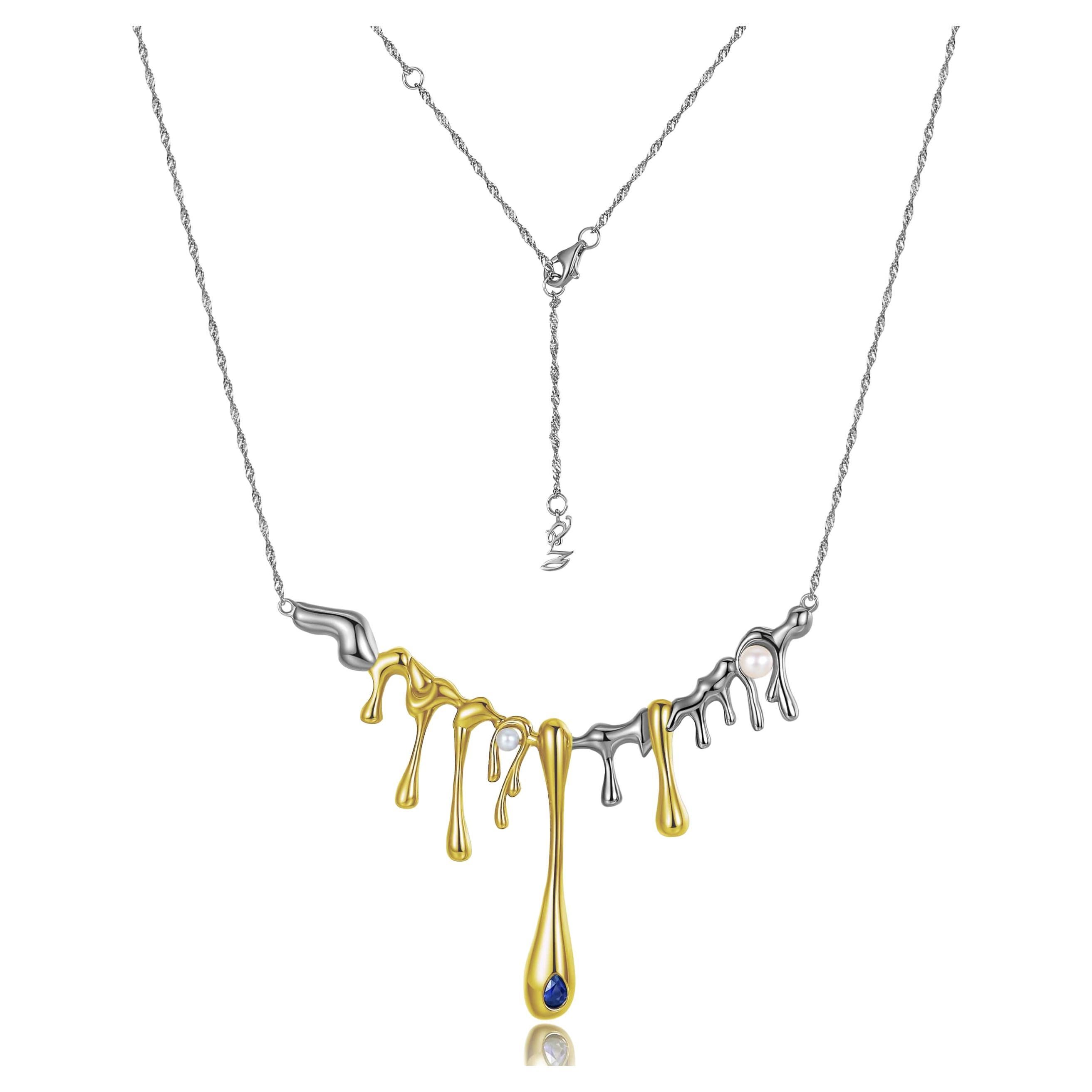 Artist Yesterday's Tomorrow - Complicated dropping necklace gold-gold For Sale