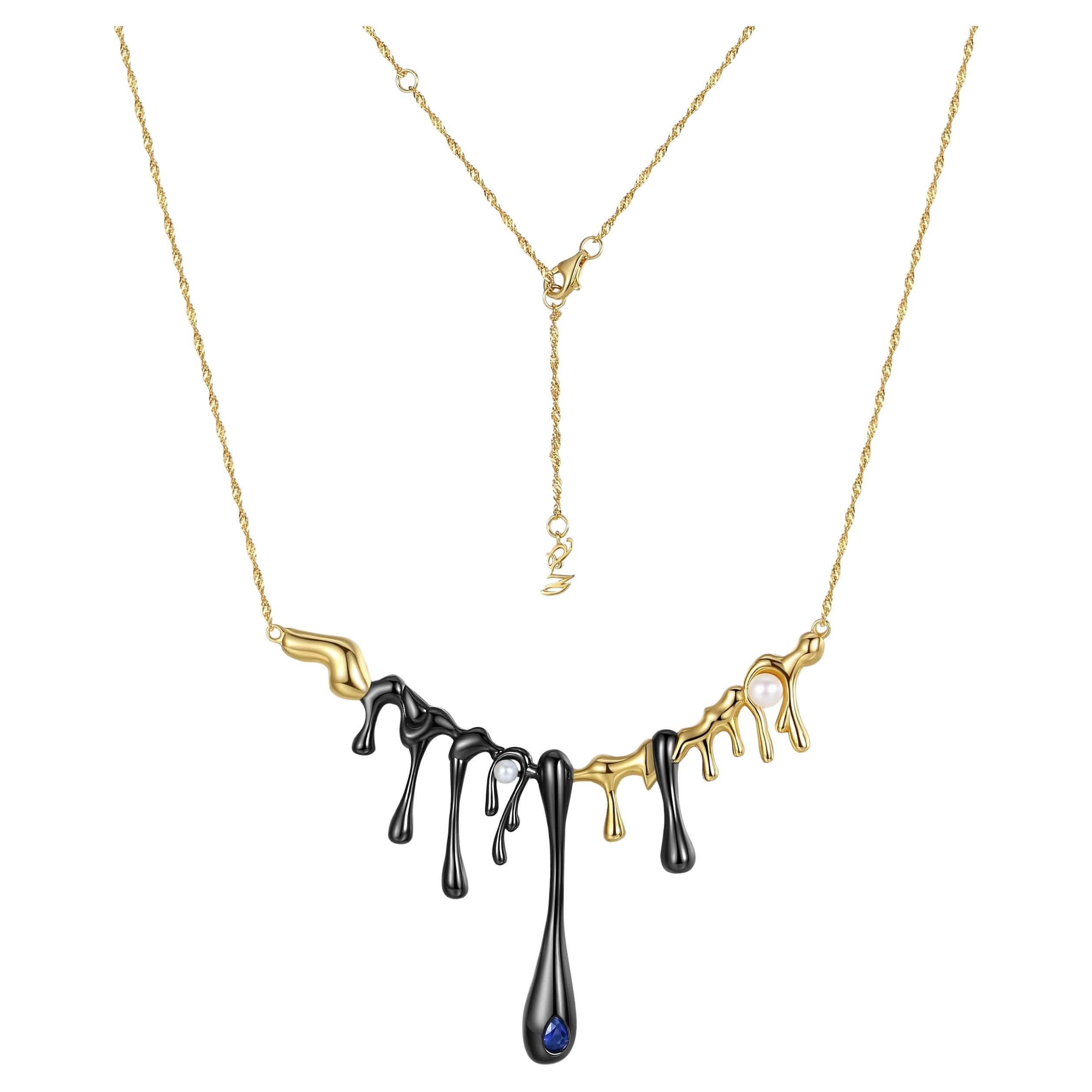 Yesterday's Tomorrow - Complicated dropping necklace gold-gold In New Condition For Sale In London, Greater London