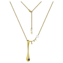 Yesterday's Tomorrow - Single dropped-down necklace gold