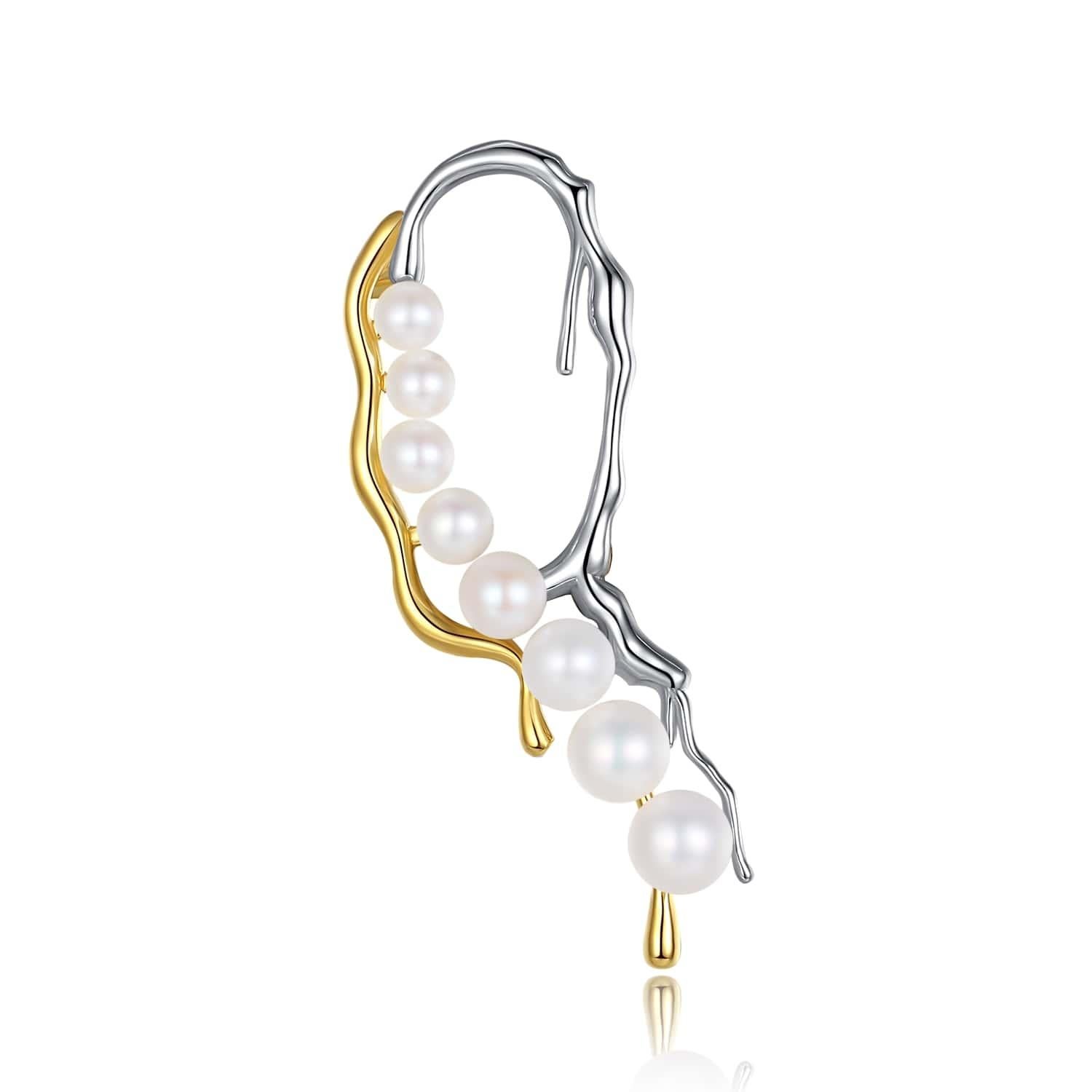 Brilliant Cut Yesterday's Tomorrow - Single oval earrings silver-Black For Sale