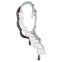Yesterday's Tomorrow - Pendientes individuales ovalados Plata-Negro