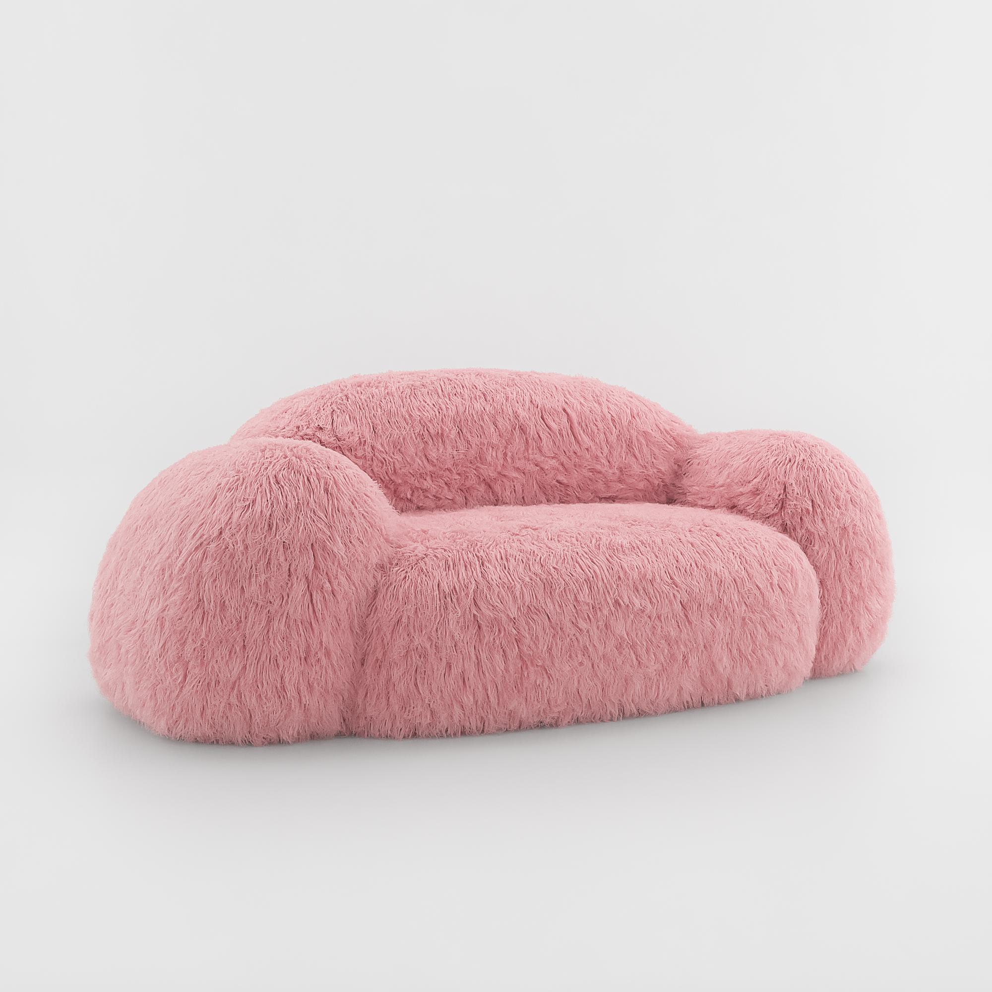 Faux Fur Yeti Sofa by Vladimir Vladimir Naumov