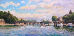 Le Pont des Arts, Paris-Original Oil on Canvas, Signed by Artist