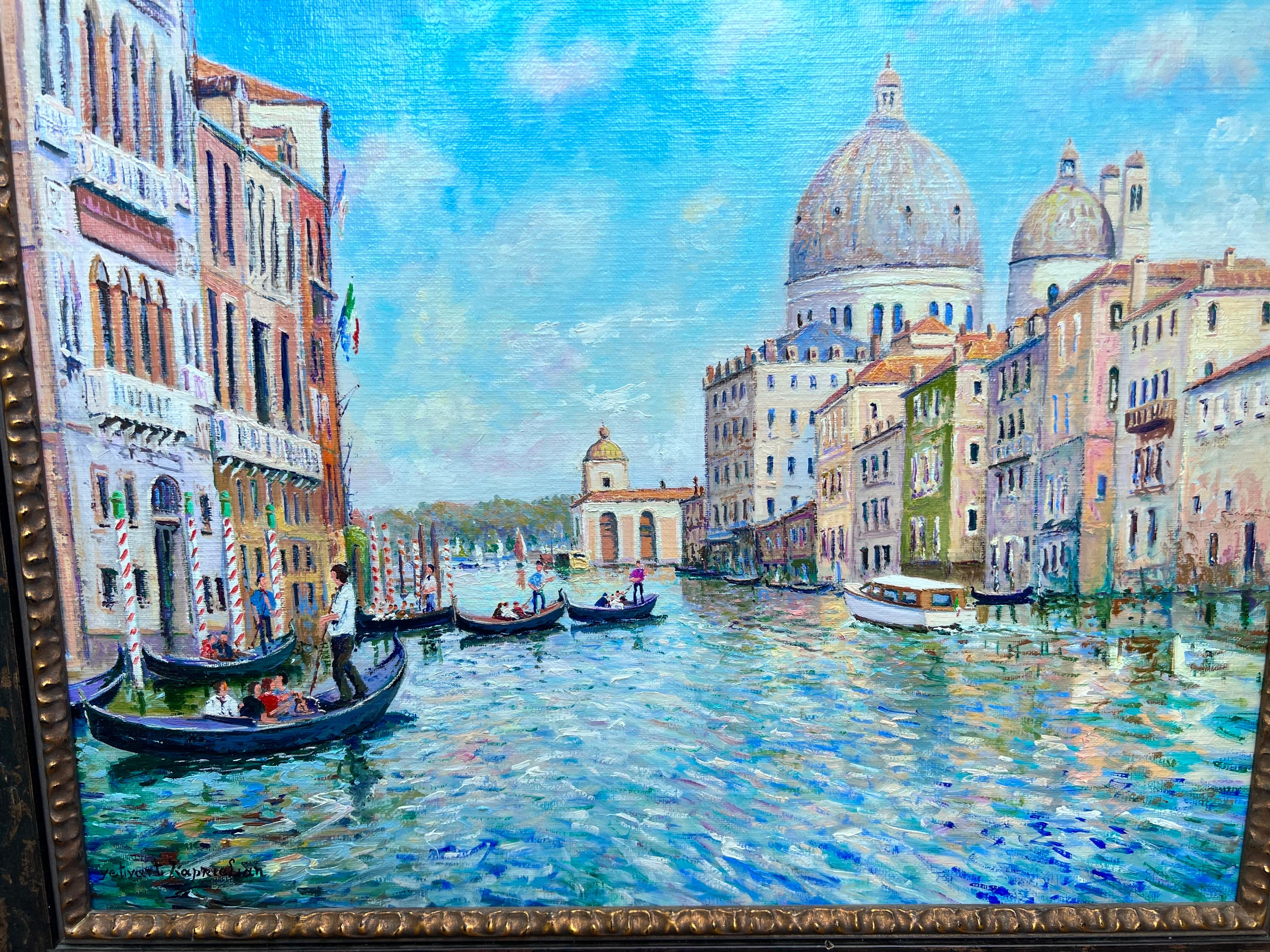 The Grand Canal in Venise. - Painting by Yetvart Kaprielian