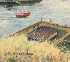 Vue Geneiale de Dieppe-Olio su tela, firmato dall'artista, viene fornito con COA