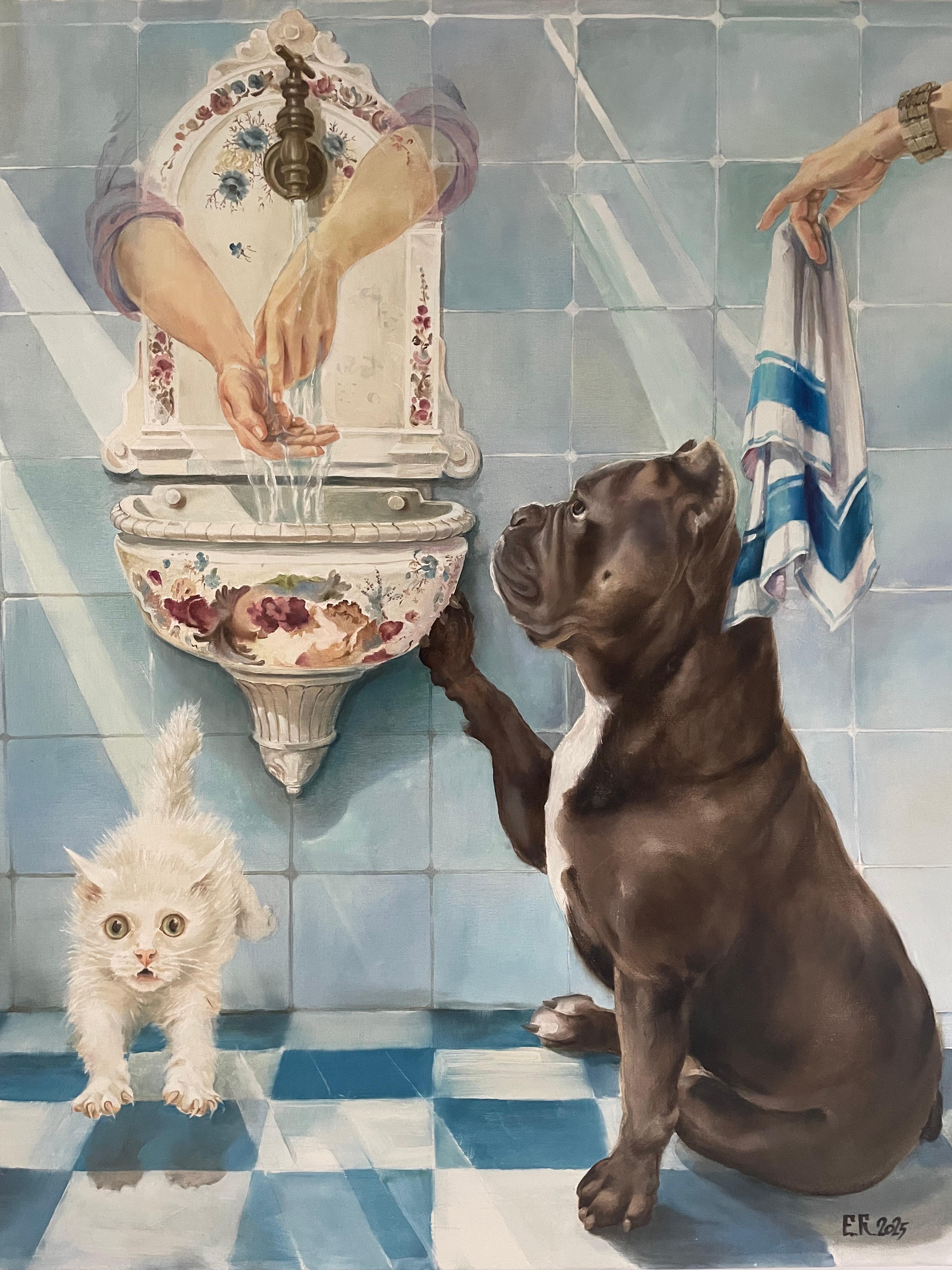 Yevgeniya Kramska Interior Painting - "Guest"