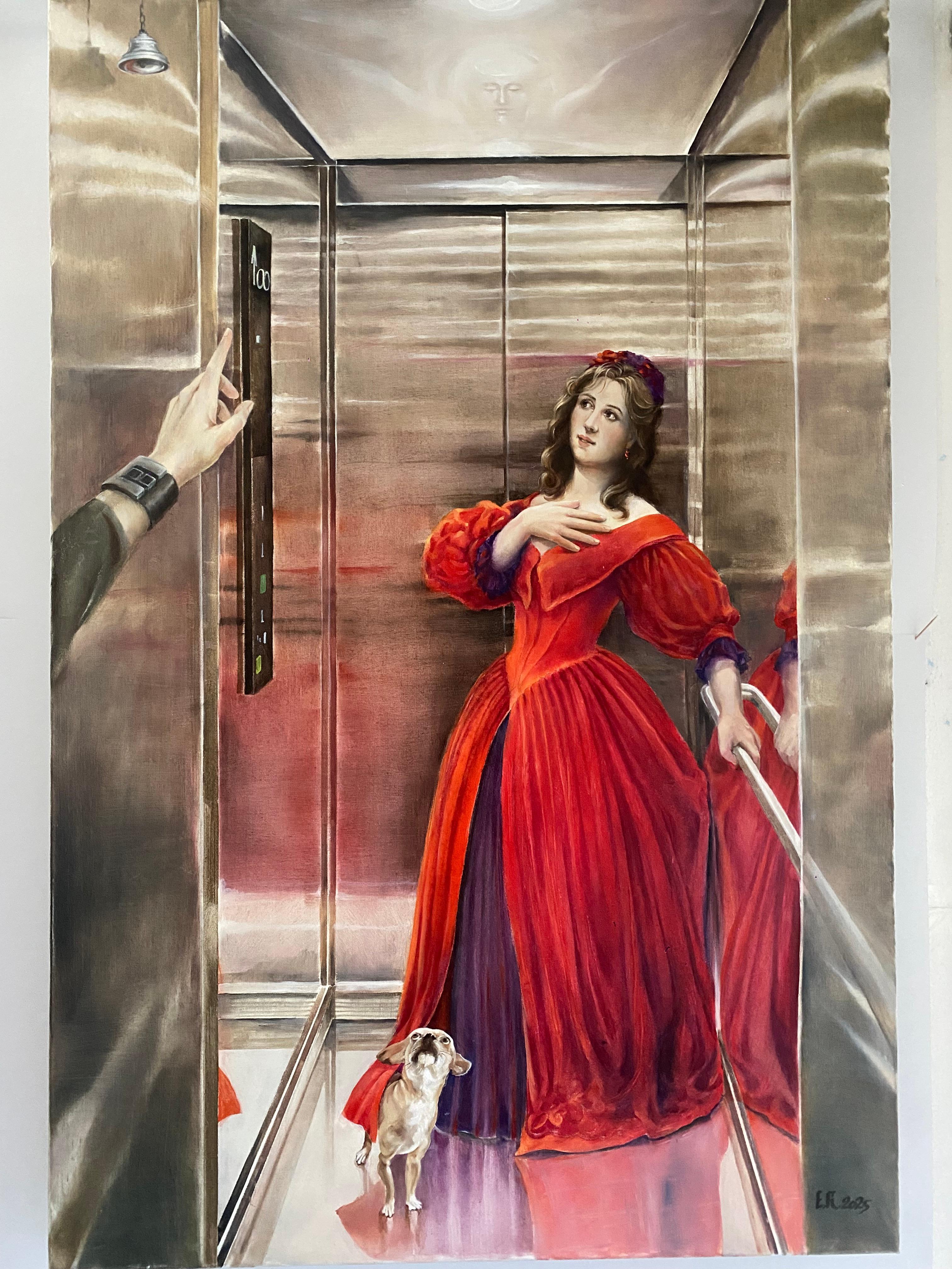 Yevgeniya Kramska Figurative Painting - "Time lift"