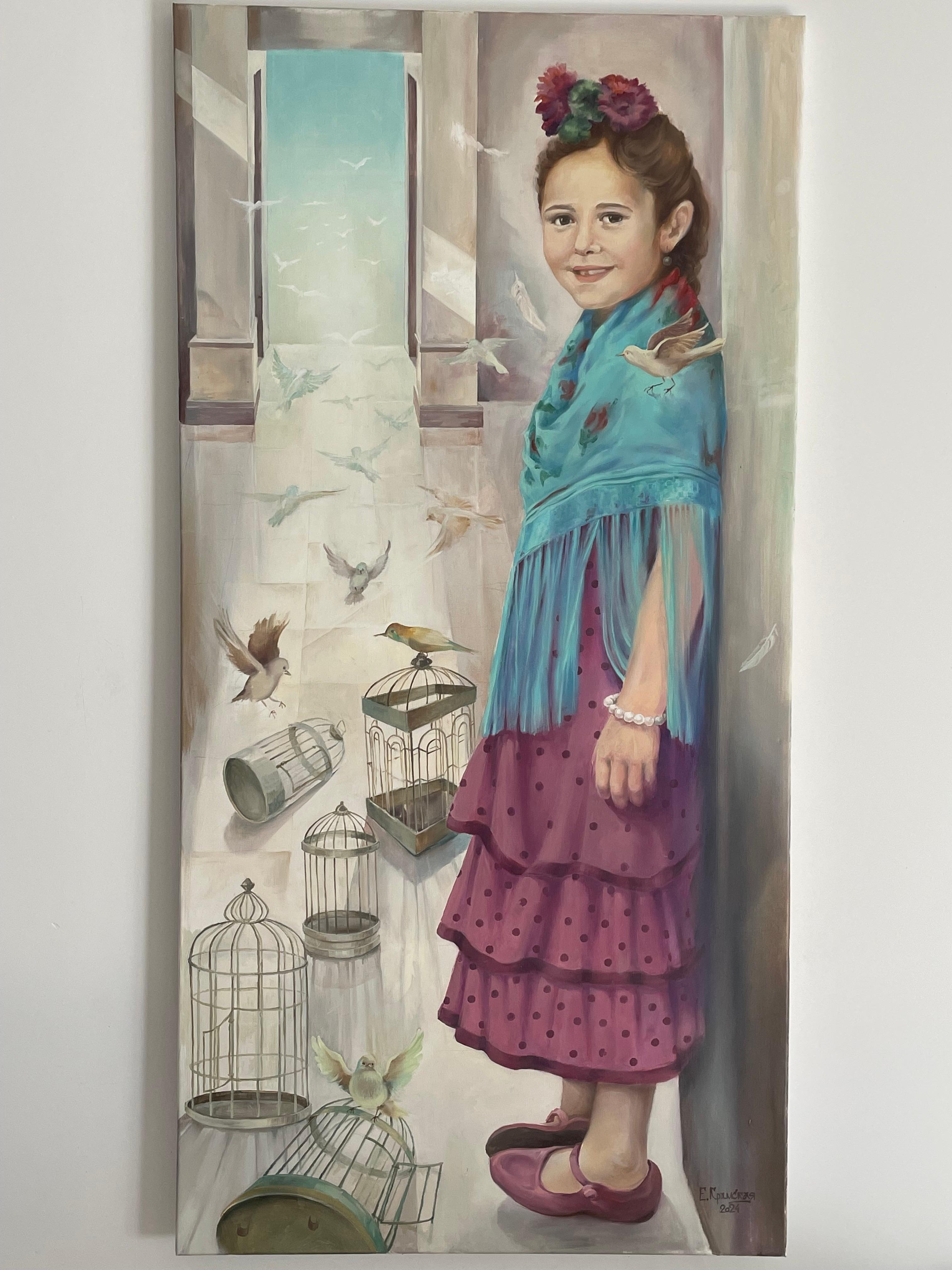 Portrait Painting di Yevgeniya Kramska - "Scatenato"