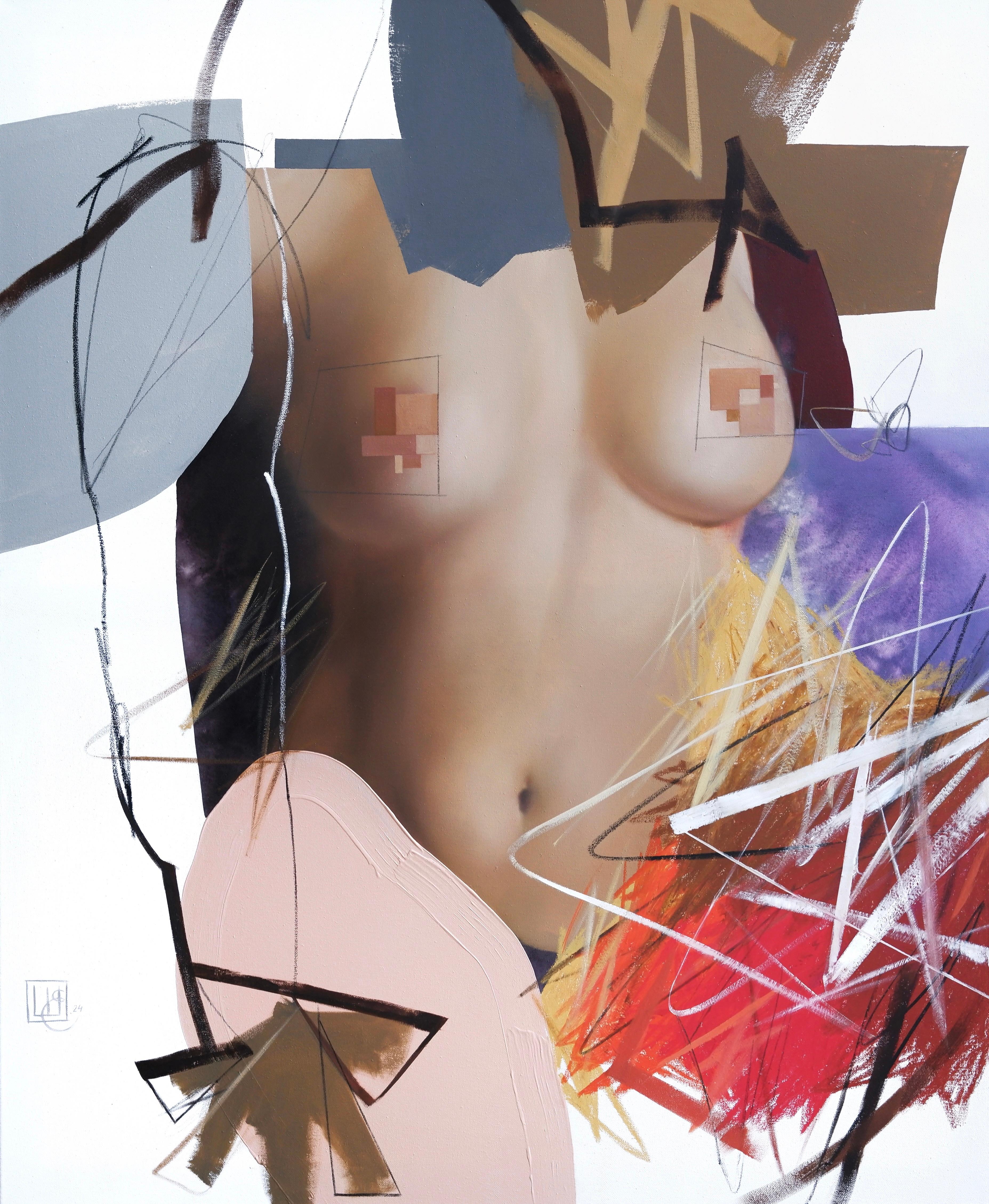 "7" Pintura abstracta 47" x 39" pulgadas por Yevhenii Shapovalov
