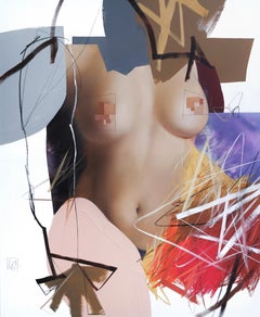 "7" Pittura astratta di 47" x 39" pollici di Yevhenii Shapovalov