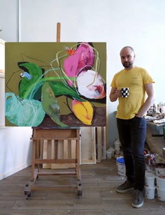 "Affectus 2" Abstract Figurative Painting 39" x 47" inch by Yevhenii Shapovalov