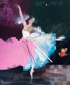 « Super Ballet », peinture à l'huile de 63" x 51" pouces par Yevhenii Shapovalov