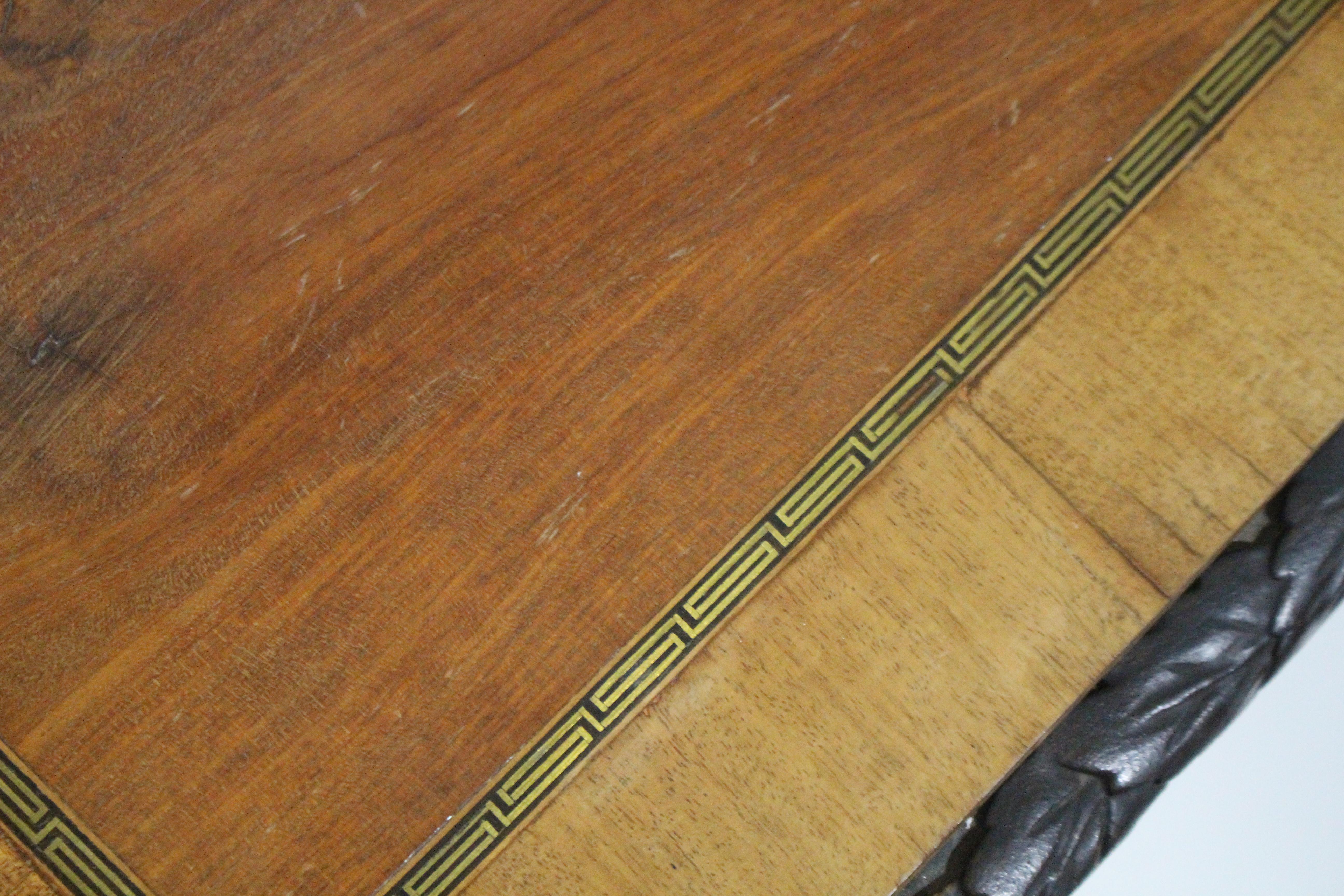 Yew Library Table with Carved Monopodium Legs For Sale 3