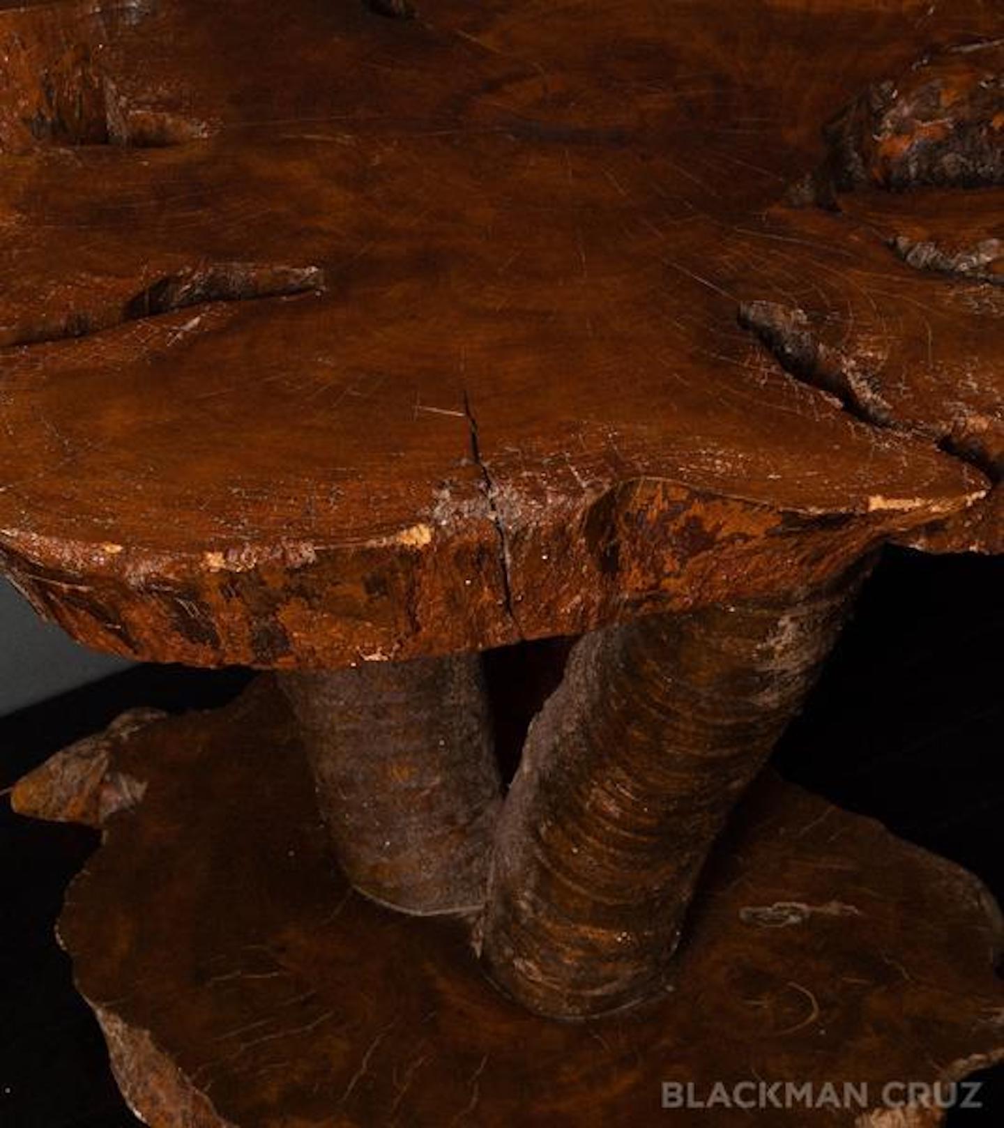 Carved Yew Tree Table For Sale