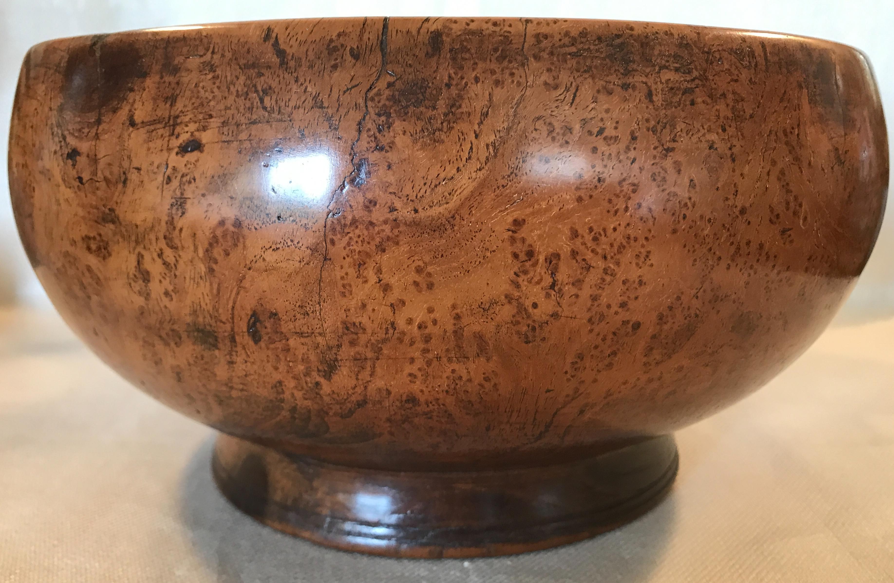 Country Yew Wood Burl Bowl, 19th Century