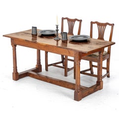 Yew Wood C17th Style Country Refectory Dining Table (Yewwood)