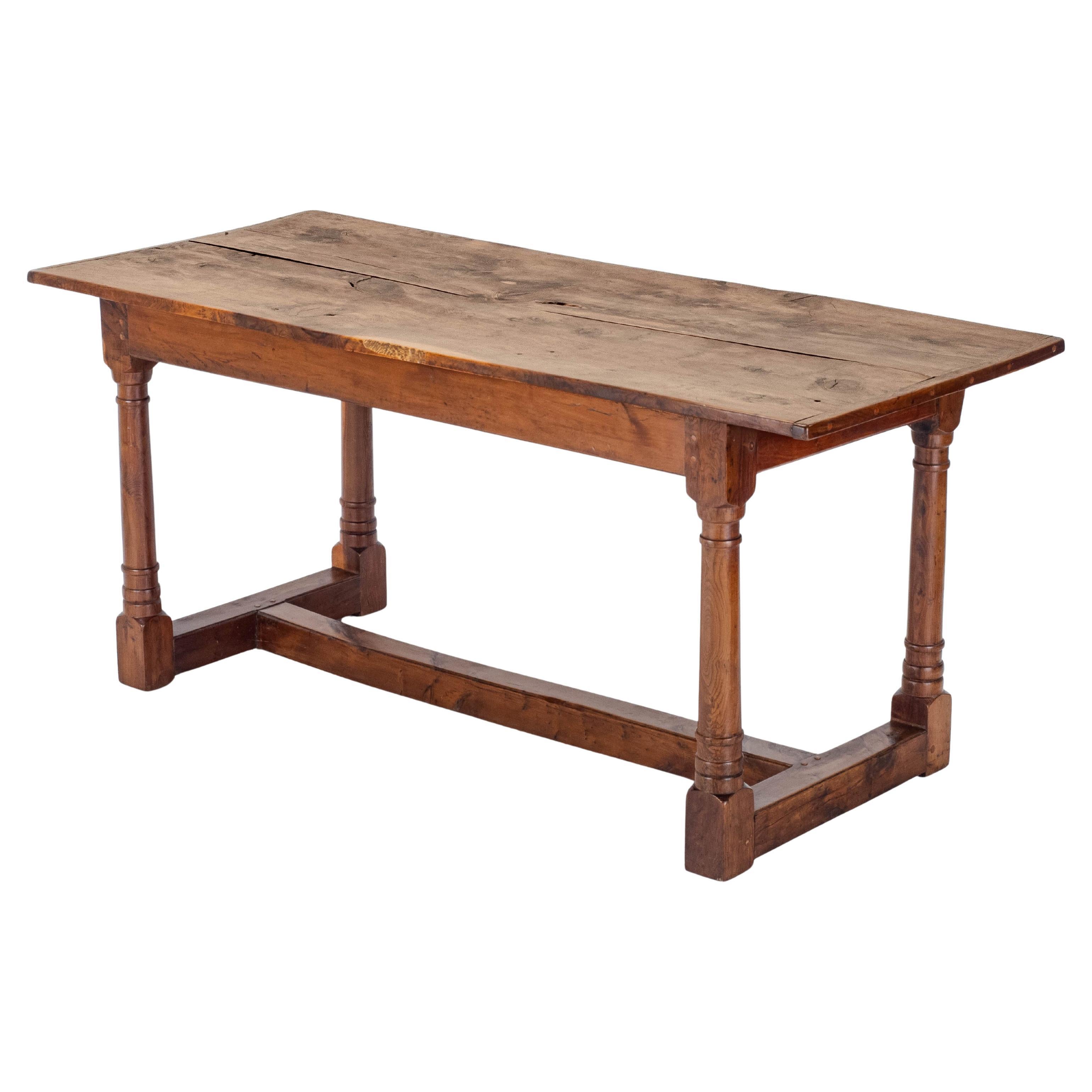 Yew Wood C17th Style Country Refectory Dining Table (Yewwood)