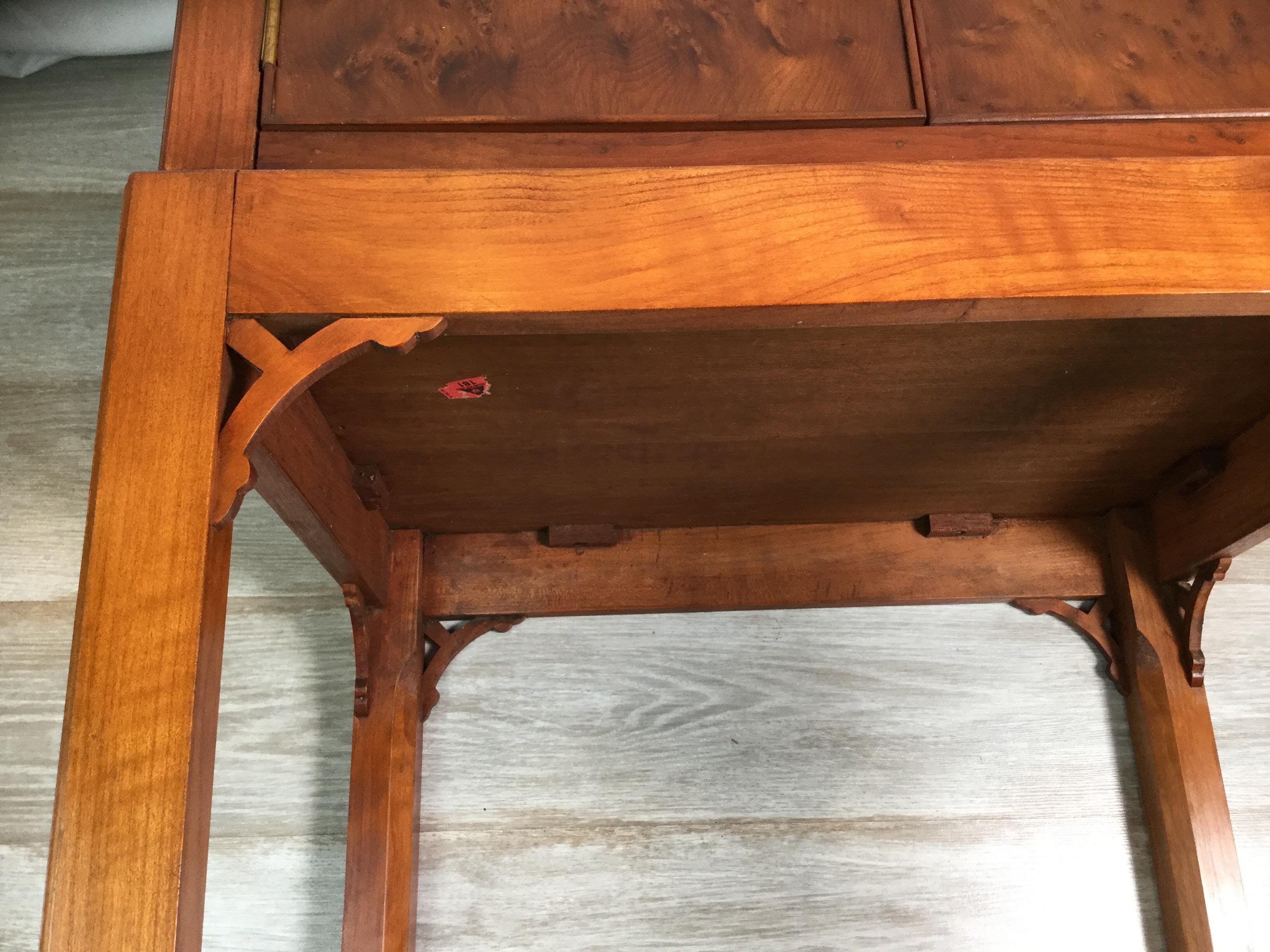 Yew Wood Cabinet on Frame with Gallery Top For Sale 1