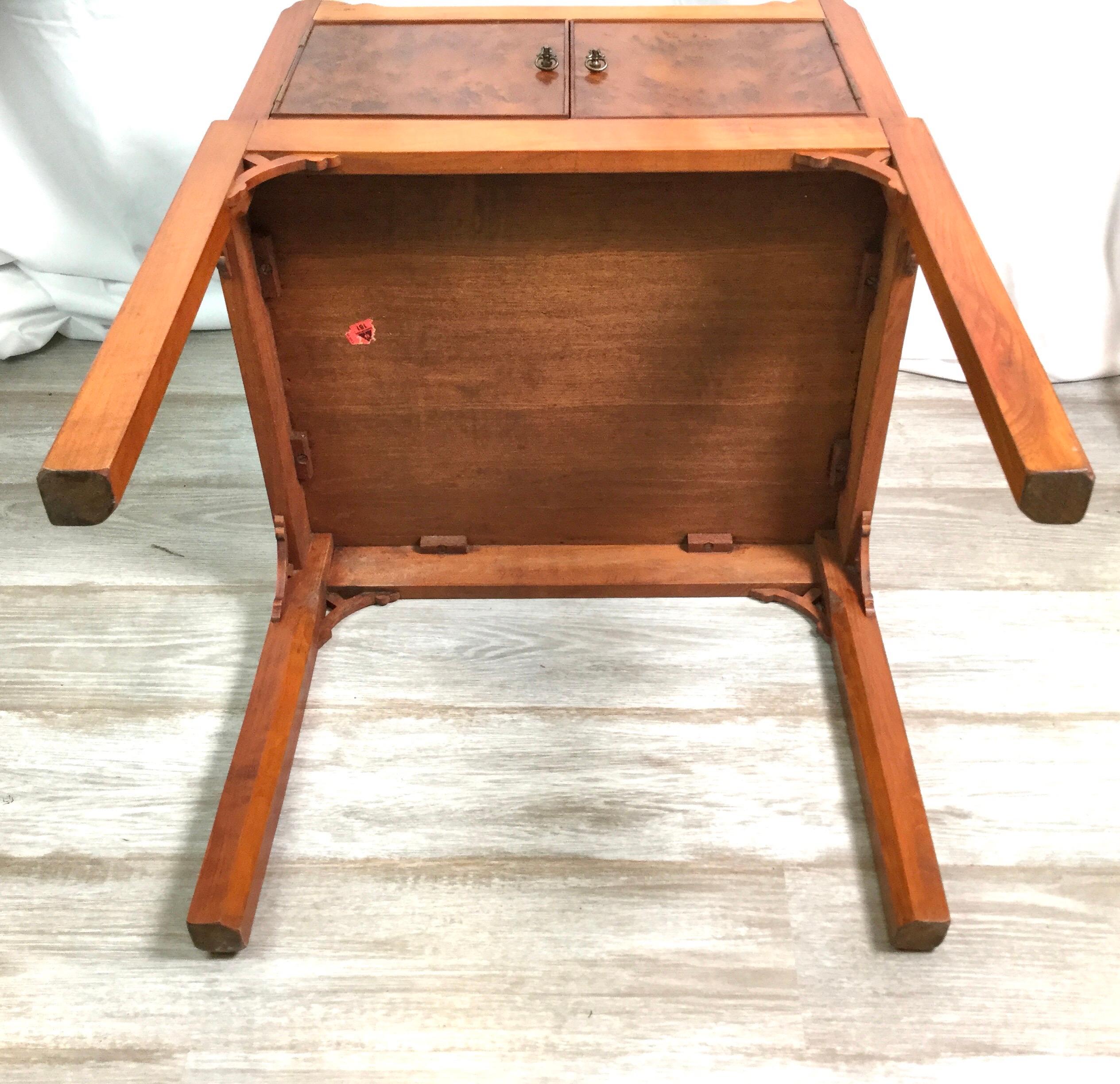 Yew Wood Cabinet on Frame with Gallery Top For Sale 2