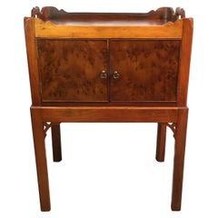 Yew Wood Cabinet on Frame with Gallery Top