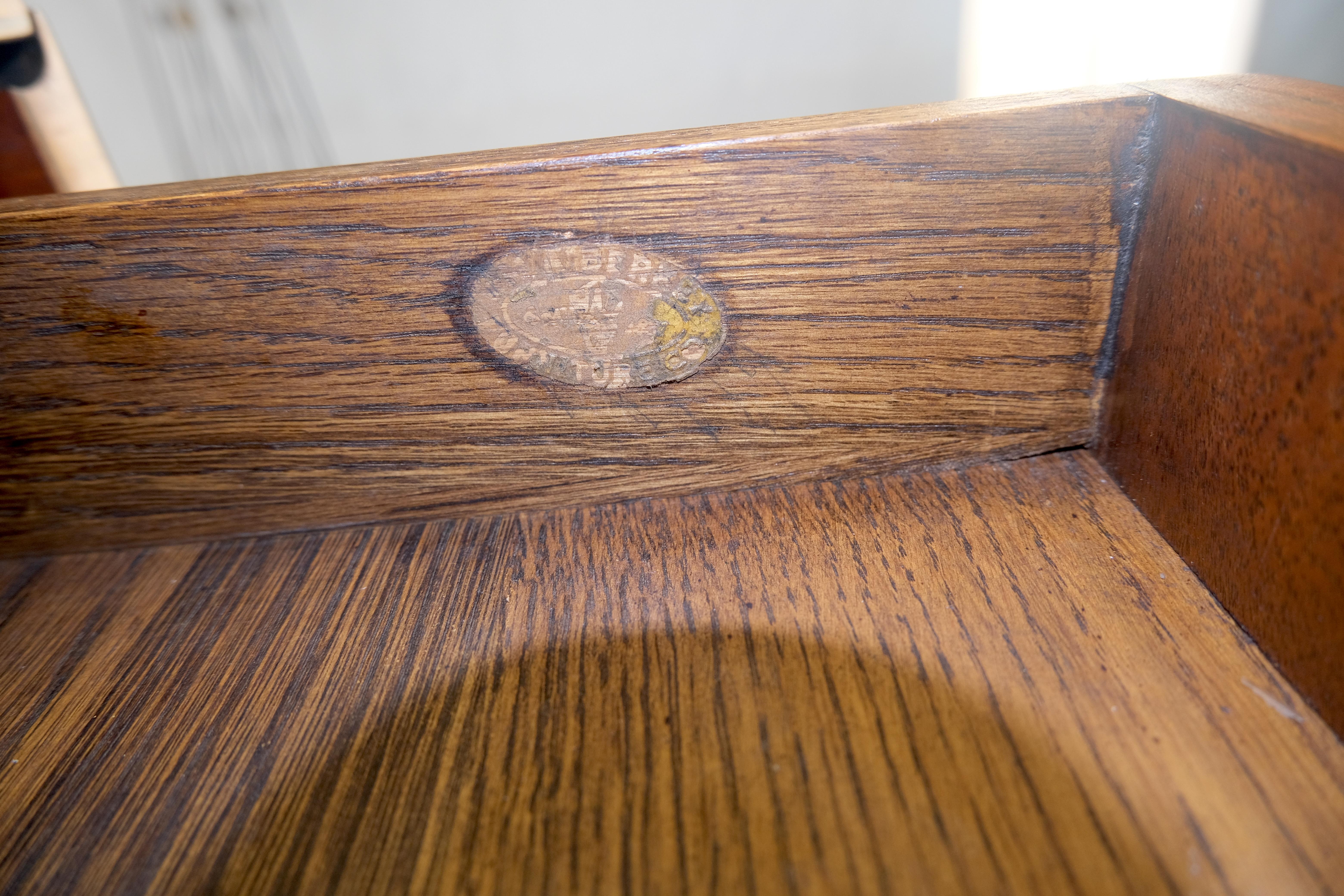 Yew Wood Drop Leaves Two Drawers Low Profile Brass Feet Desk Console Table MINT For Sale 13