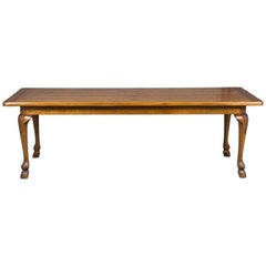 Yew Wood Farm Style Dining Room Table on Horse Hoof Legs