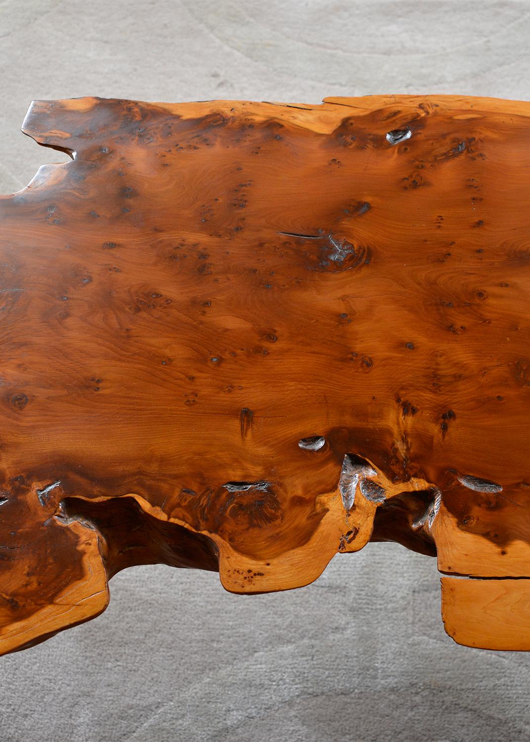 Yew Wood Live Edge Plank Coffee Table by Reynolds of Ludlow English 1950s 1960s 7