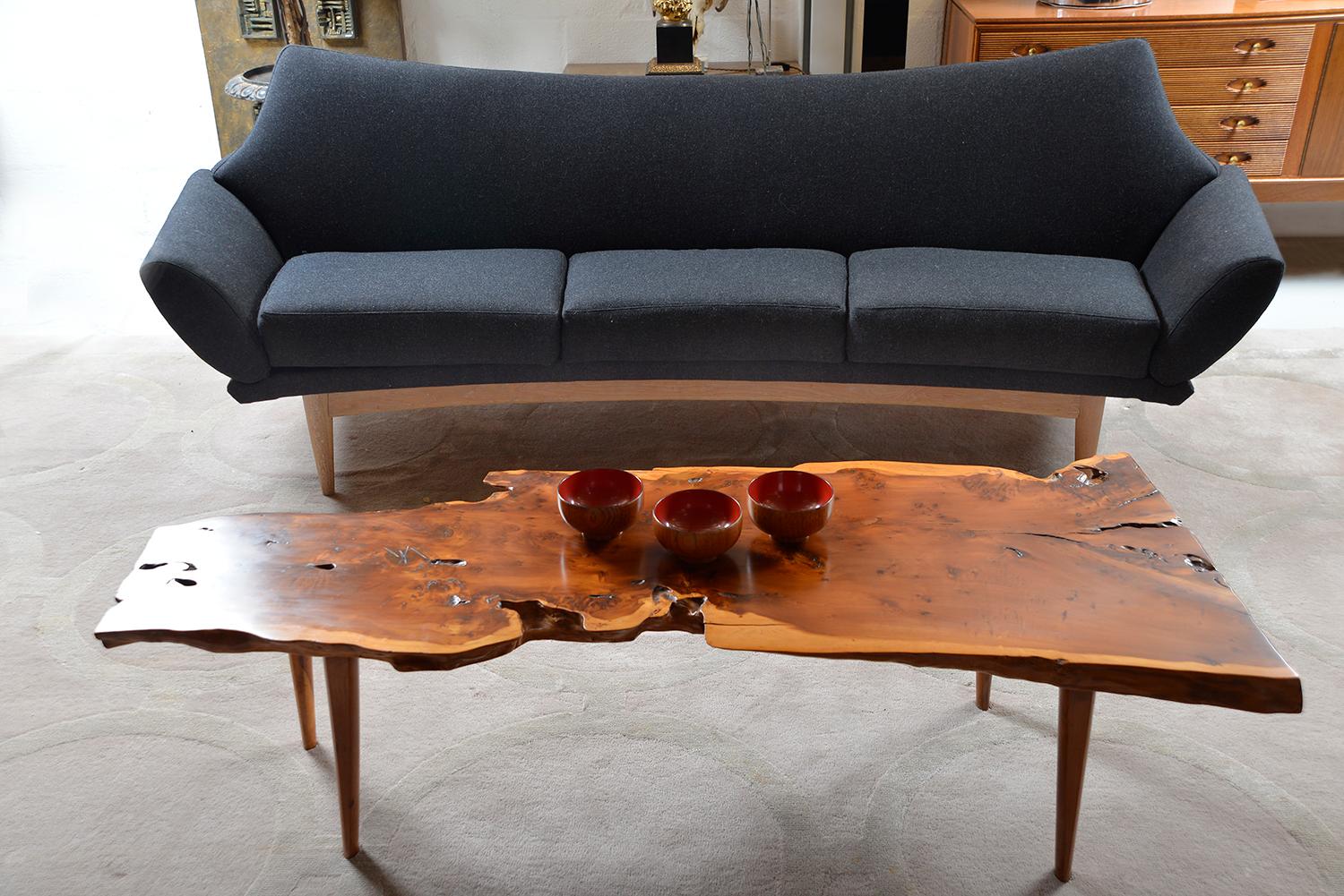 Yew Wood Live Edge Plank Coffee Table by Reynolds of Ludlow English 1950s 1960s 8
