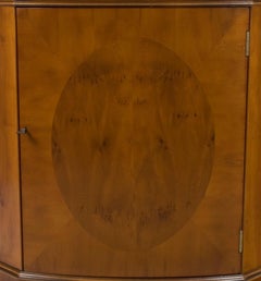 Yew Wood Single Door Narrow Tall Corner Cabinet Cupboard Hutch