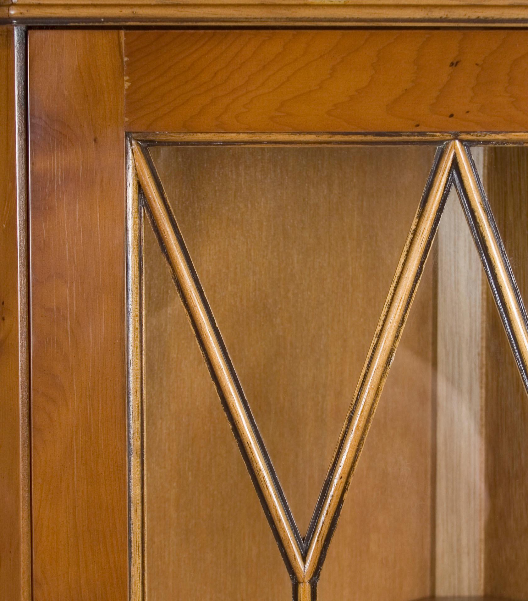 English Yew Wood Single Door Narrow Tall Corner Cabinet Cupboard Hutch For Sale