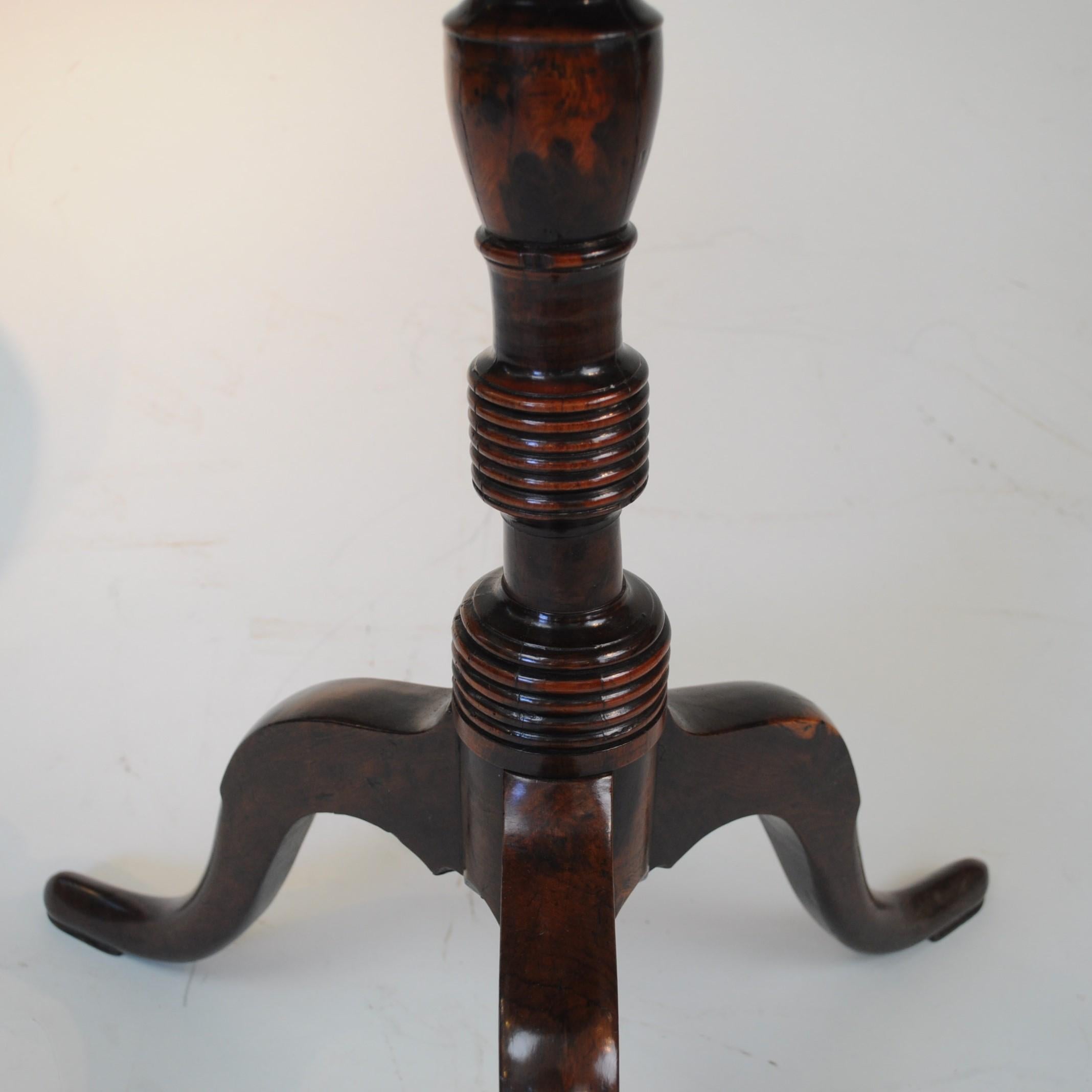 19th Century Yew Wood Tripod Table For Sale