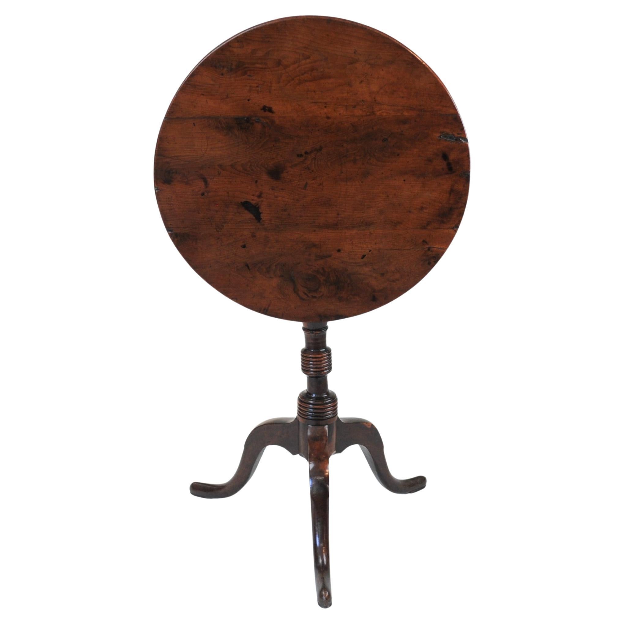 Yew Wood Tripod Table