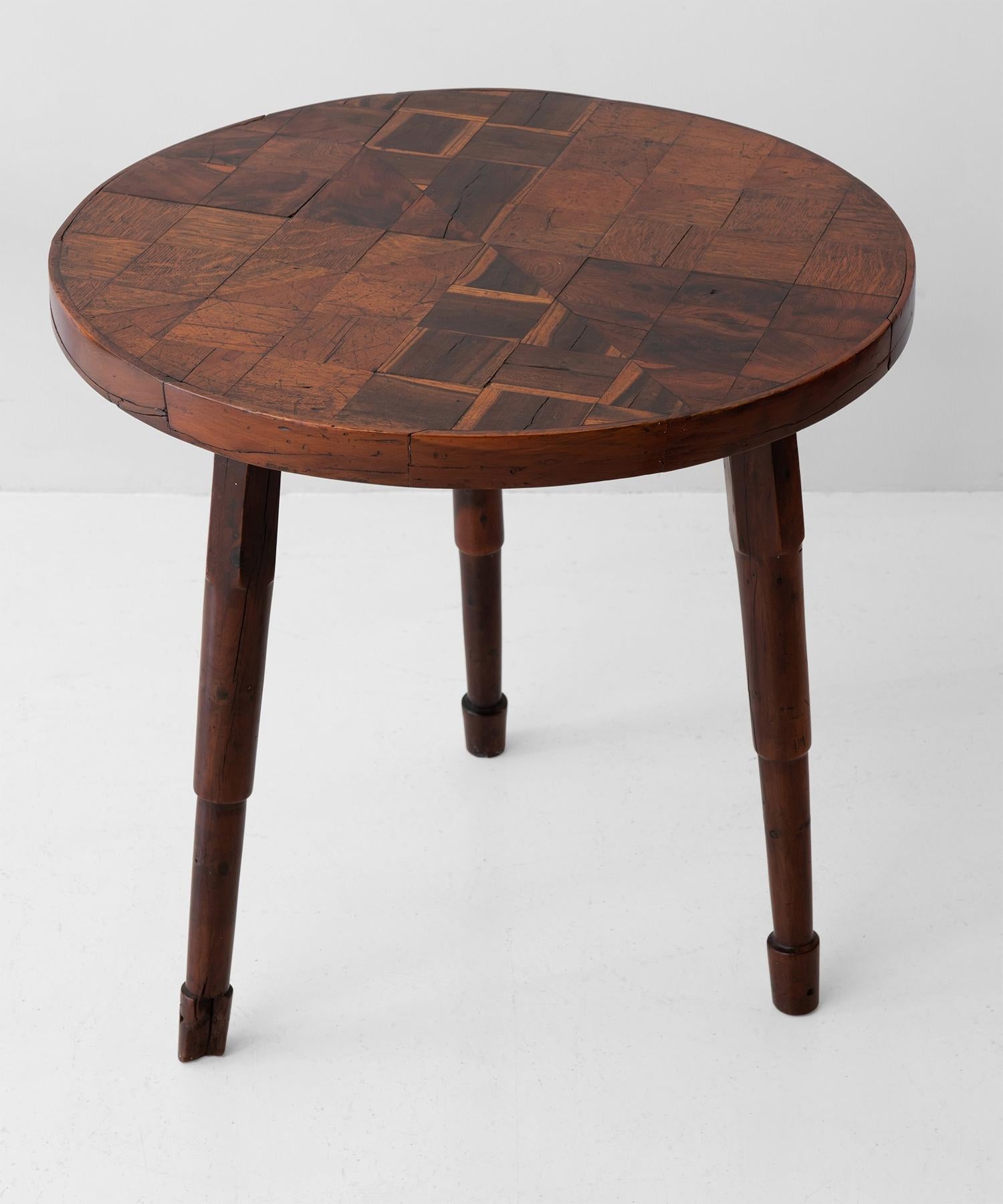 Scottish Yew Wood Tripod Table Scotland, circa 1880