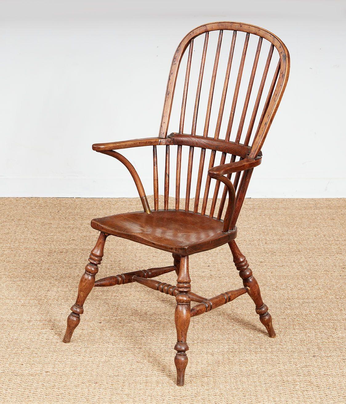 XIXe siècle Fauteuil Windsor en bois d'if en vente