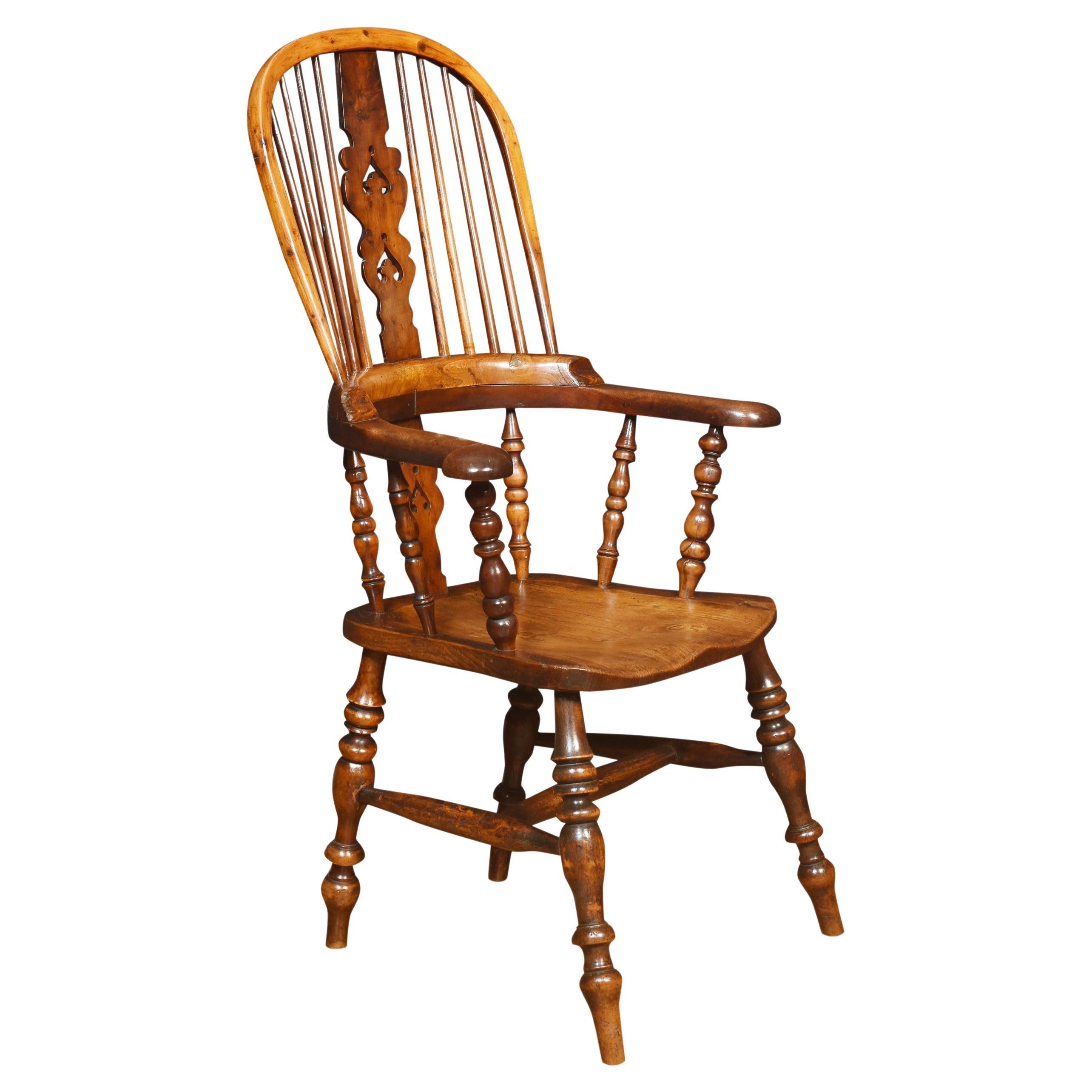 Yew wood Windsor armchair For Sale
