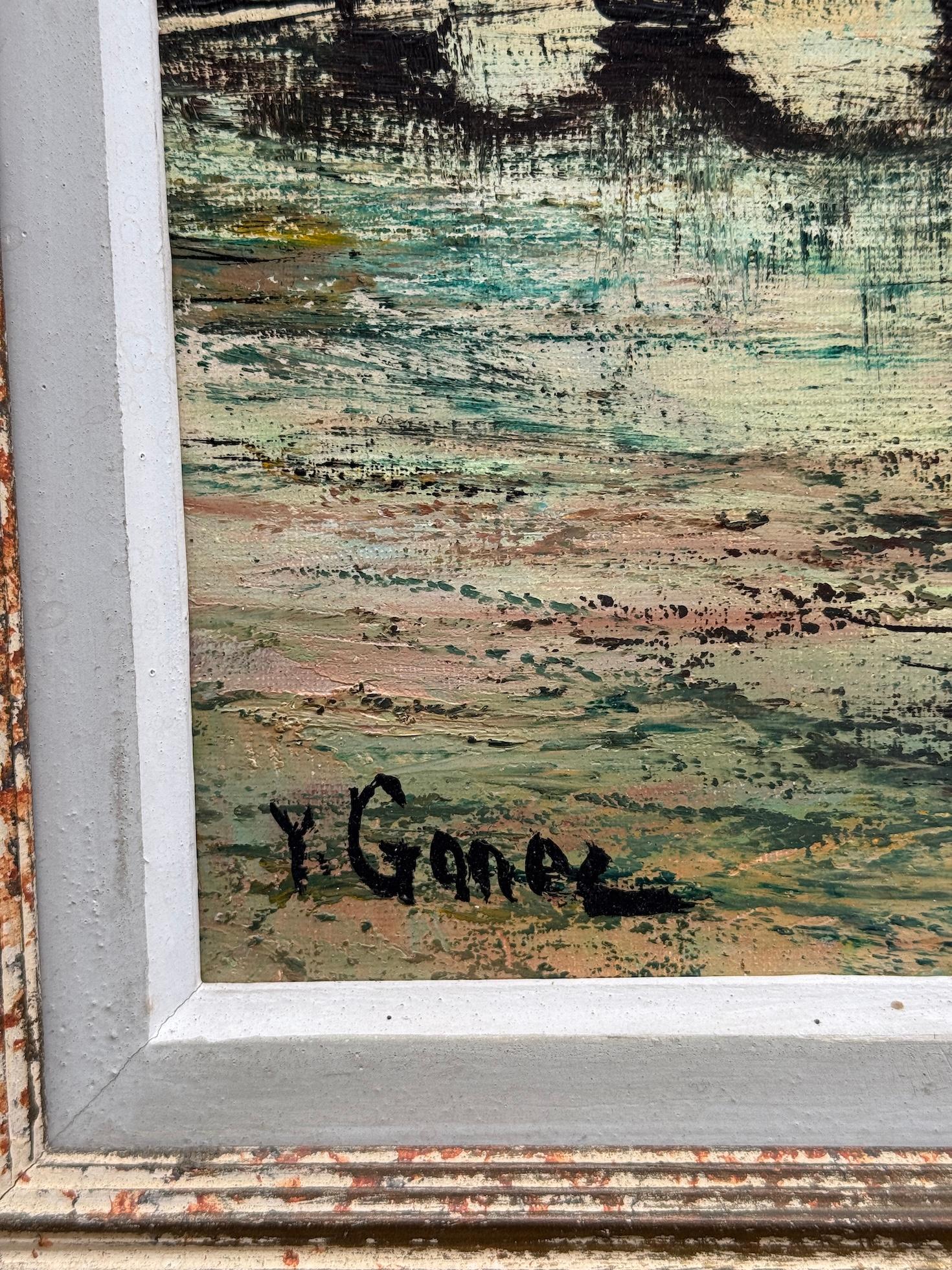 Y. Gonez (français, milieu du 20e siècle)
Pont Neuf, Paris, vers 1950
Huile sur toile, dans un cadre de style Montparnasse

Dans cette vue évocatrice du Pont Neuf, Y. Gonez capture la poésie tranquille du plus ancien pont de Paris, qui enjambe