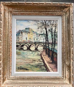 Mid-Century Impressionist French view of The Ponte Nerf, Paris, France
